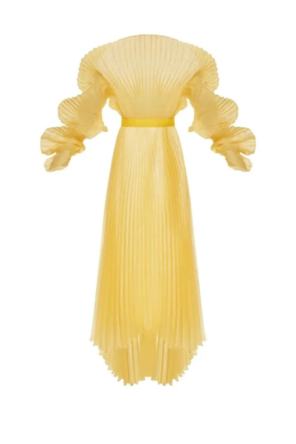 Luna Bloom Pleated Gown