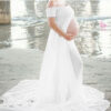Elegant Maternity Gown Split Front Photography Dress