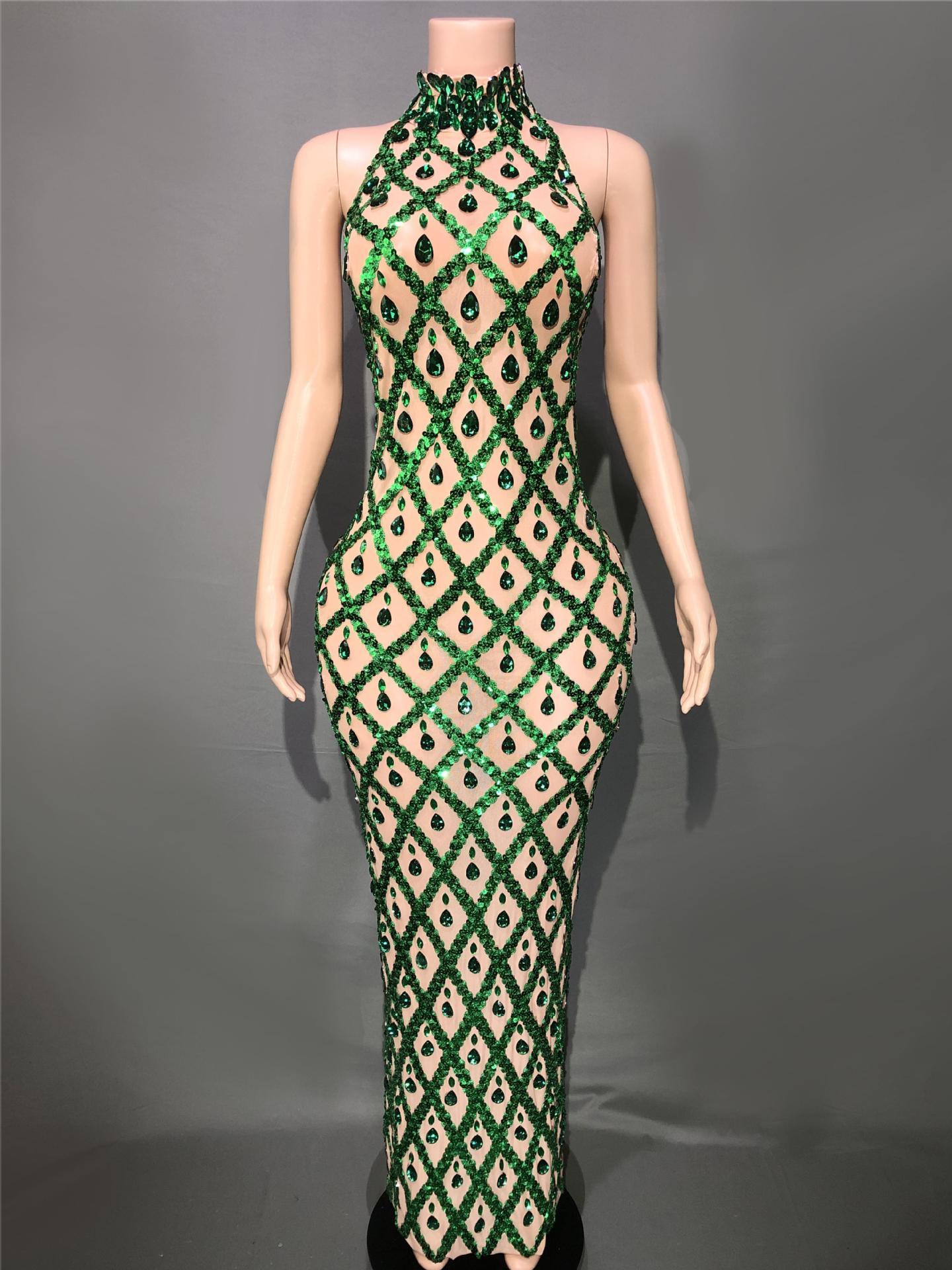 Claudia Evening Party Shiny Rhinestone Dress