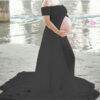Elegant Maternity Gown Split Front Photography Dress