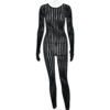 Sophia Long-Sleeve Jacquard Jumpsuit