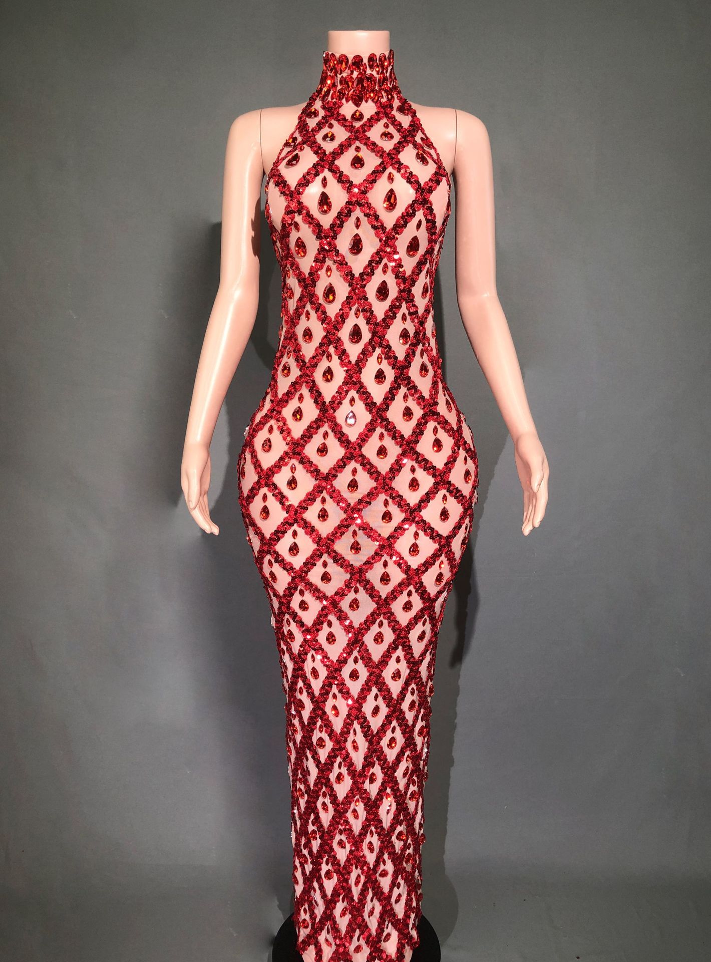 Claudia Evening Party Shiny Rhinestone Dress