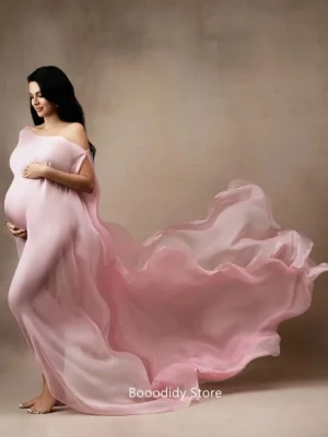 Sf5a4ffa997c84074a0ec4a2c93f390e9l.webp Photoshoot Session Chiffon Fashion Dresses for Pregnancy Studio Props