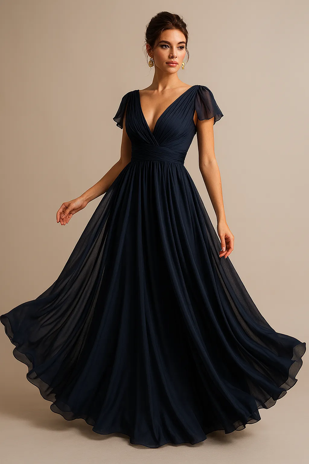 2 Pcs Prom Dresses Long Sleeves Champagne Pregnancy Maxi