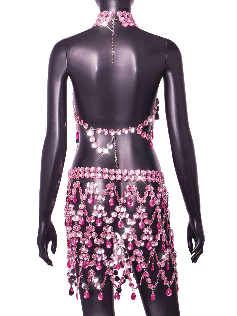 Galia Fashion Sweet And Spicy Halter Gem Two-piece Suit