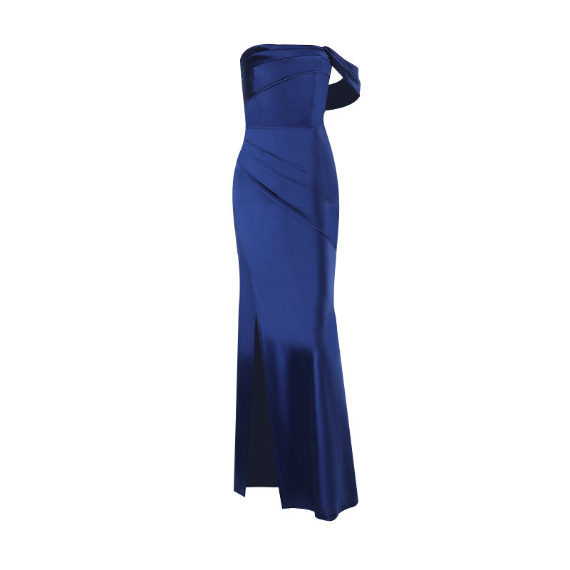 Satin Mermaid Prom Dress Corset Formal