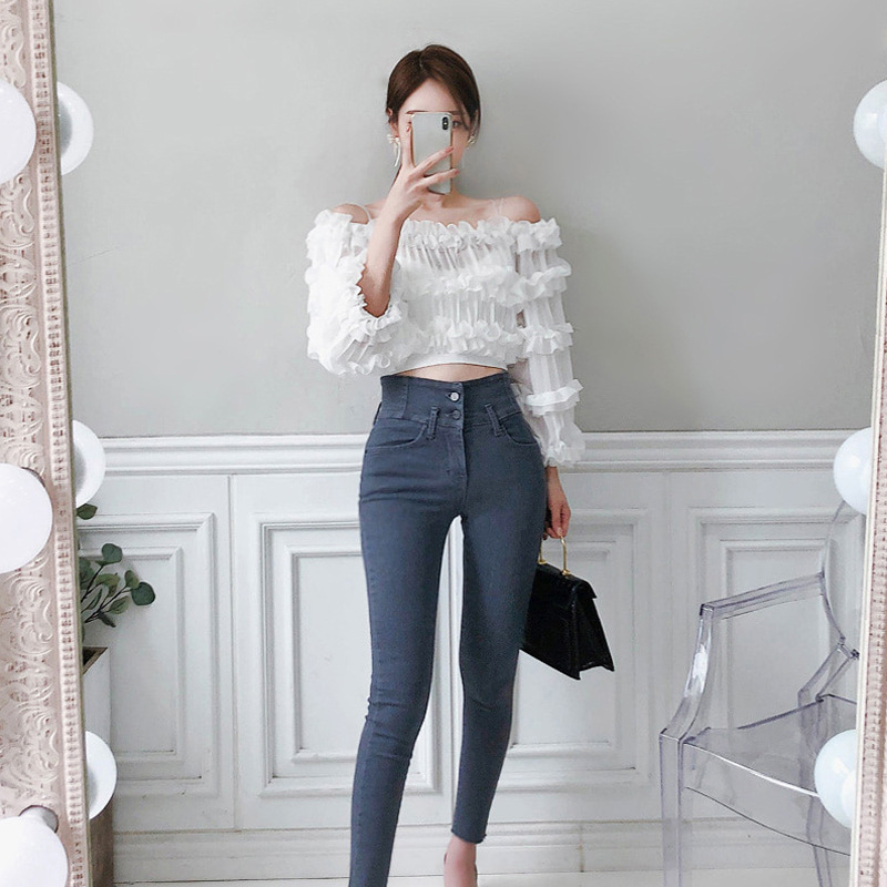 Women's Fashion Slim Fit Fungus Edge T-Shirt Top Set