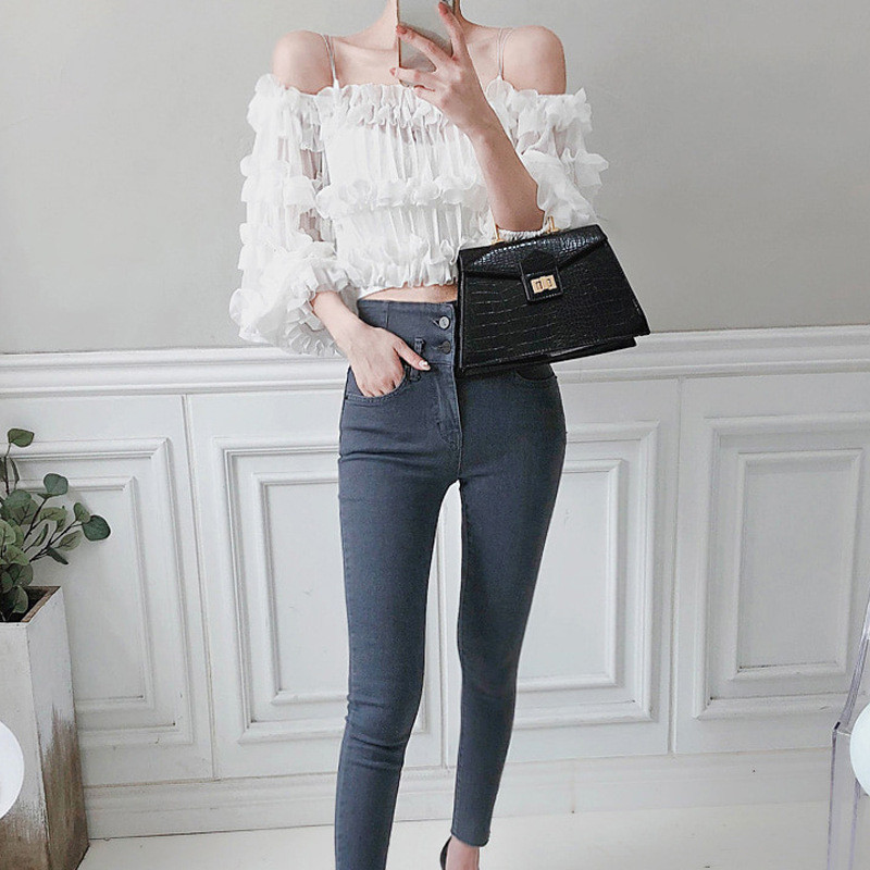 Women's Fashion Slim Fit Fungus Edge T-Shirt Top Set