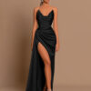 Prom Formal Party Dress V Neck Long Satin Ball