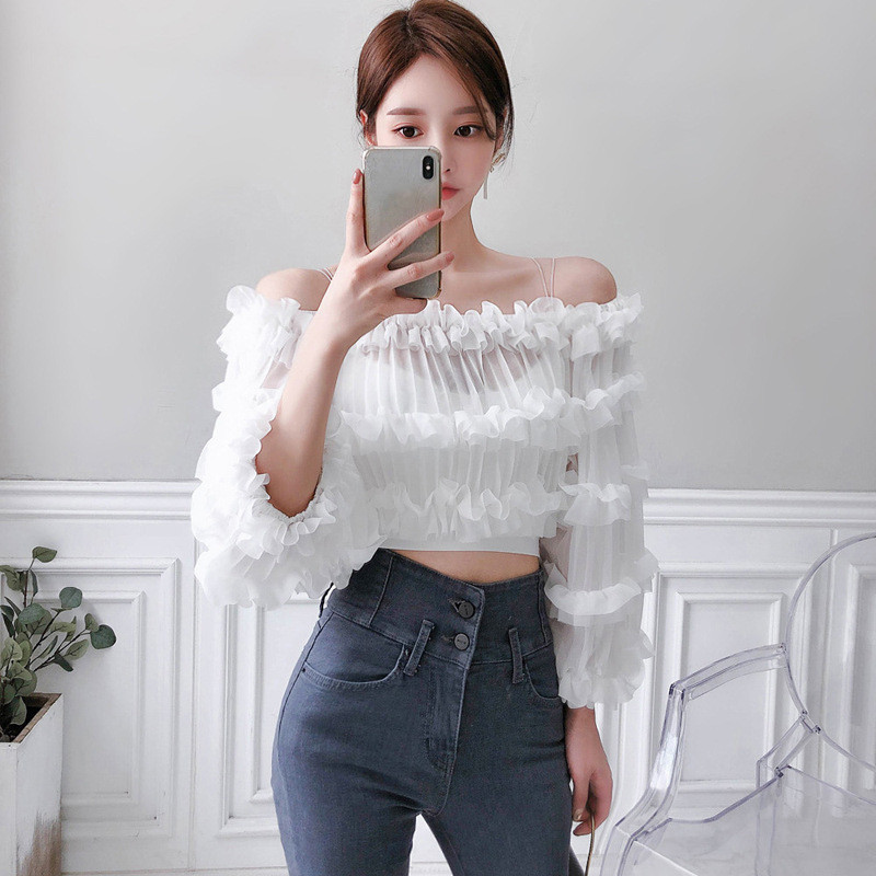 Women's Fashion Slim Fit Fungus Edge T-Shirt Top Set